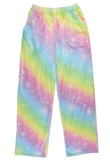SHIMMERING RAINBOW-PLUSH PANTS