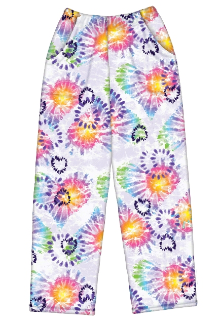 HEART TIE DYE PLUSH PANTS