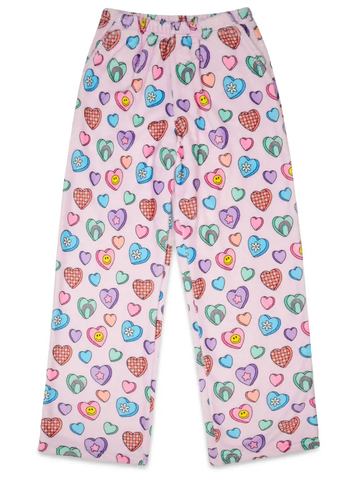 CANDY HEARTS PLUSH PANTS