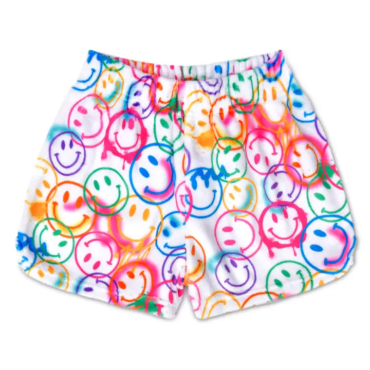 SMILES EVERYWHERE PLUSH SHORTS
