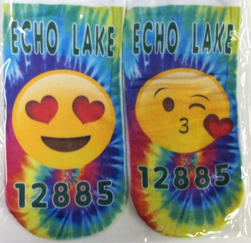 Camp Ankle Socks Emoji Tie Dye