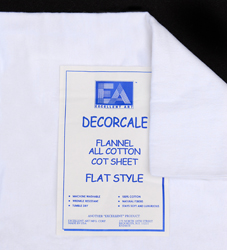 White Flannel Flat Cot Sheet
