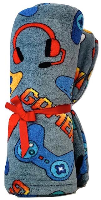Made with Love & Kisses Flurr Blanket Gamer Grey