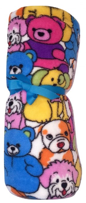 MWLK FLURR BLANKET-PUPS & BEARS