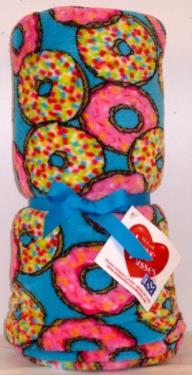 Made with Love & Kisses Flurr/Fleece Blanket-Sprinkled Donuts