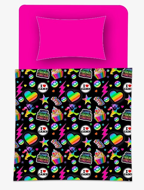 I HEART CAMP/HOT PINK REVERSIBLE COMFORTER