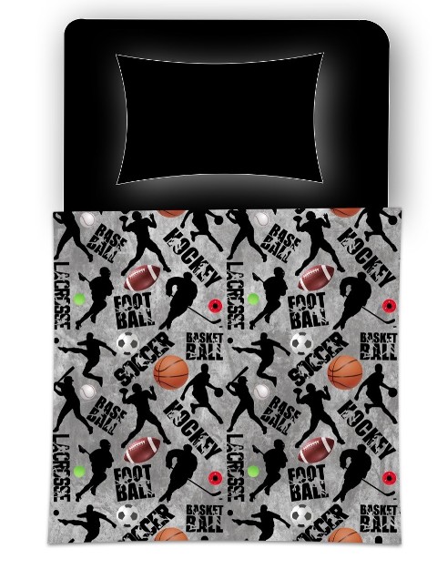 SPORTS/BLACK REVERSIBLE COMFORTER