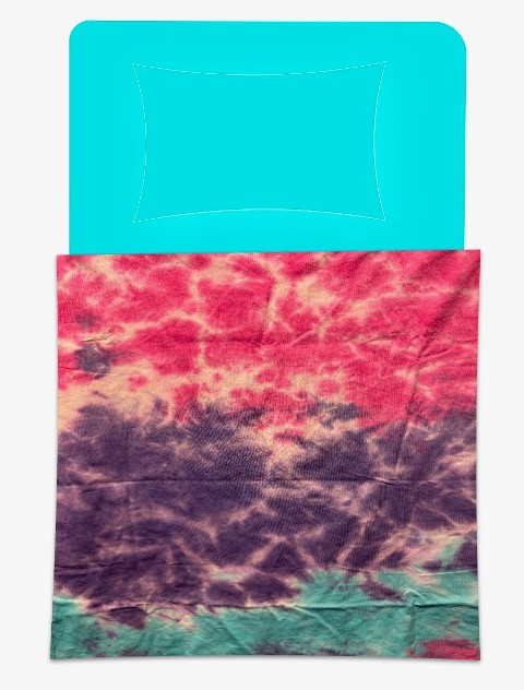 TIE DYE COMFORTER-HOT PINK/PURPLE/AQUA
