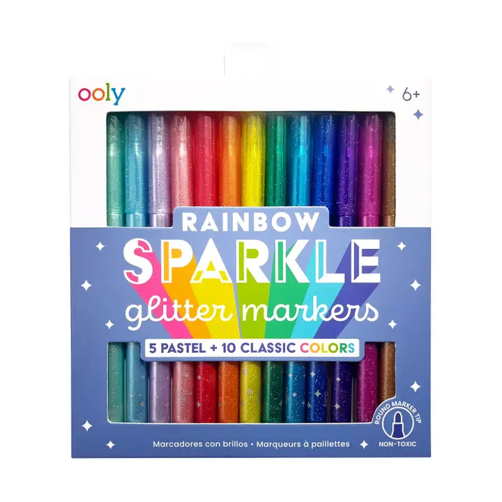 RAINBOW SPARKLE GLITTER MARKERS