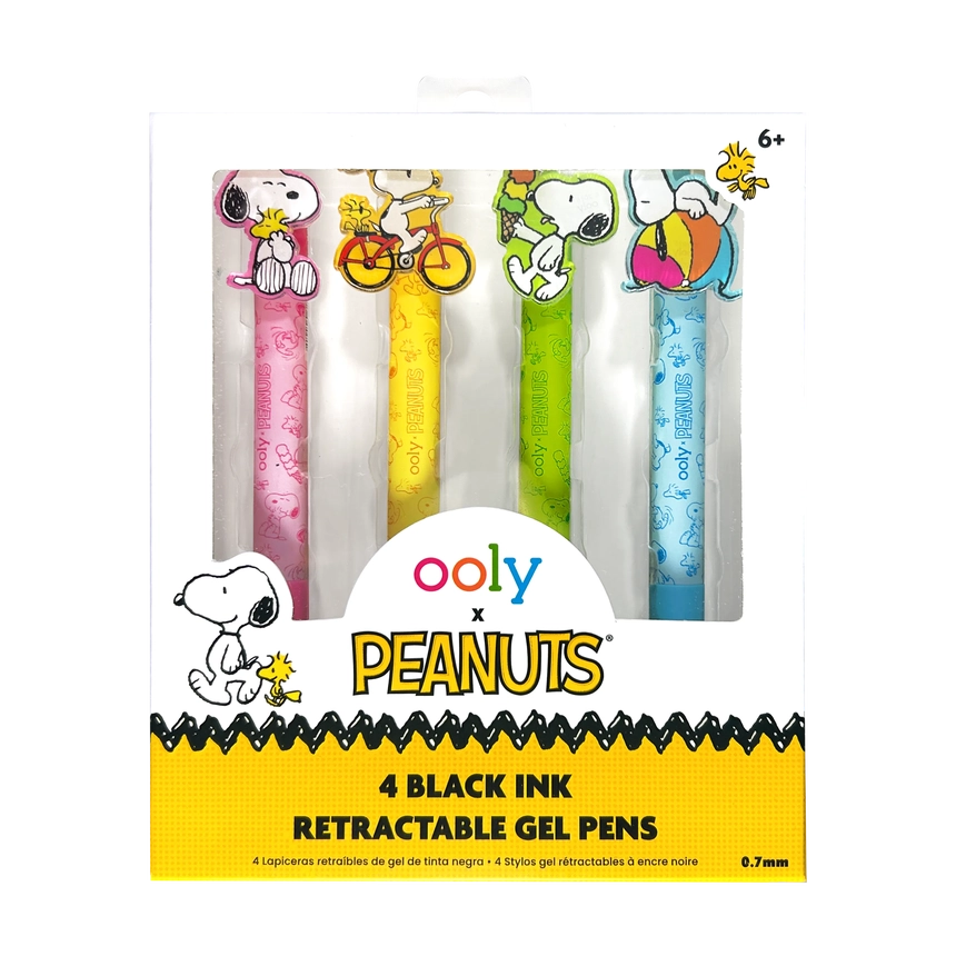 PEANUTS RETRACTABLE GEL PENS 4CT