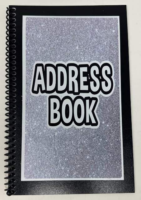 ADDRESS BOOK-SILVER GLITTER