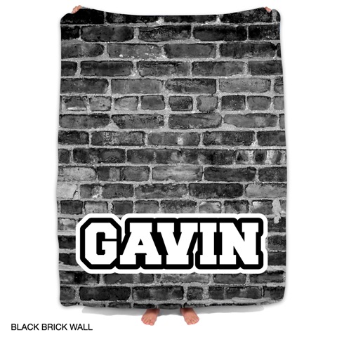 NAMEDROPS CUSTOM BLANKET-BLACK BRICK WALL