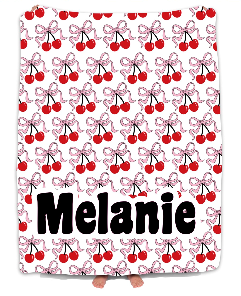 NAMEDROPS PRE DESIGN  CUSTOM BLANKET-CHERRY