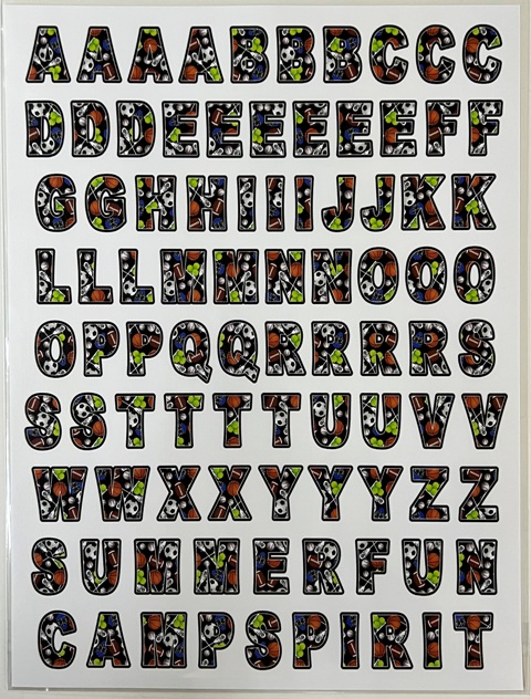 CLING ITS SHEETS ALPHABET 9x12-SPORTS