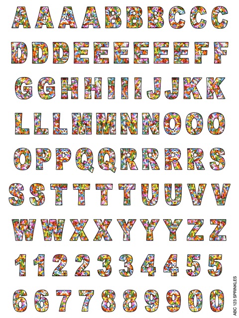CLING ITS SHEETS ALPHABET 9x12-SPRINKLES