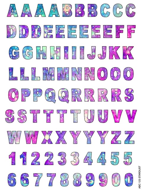 CLING ITS SHEETS ALPHABET 9x12-STARDUST