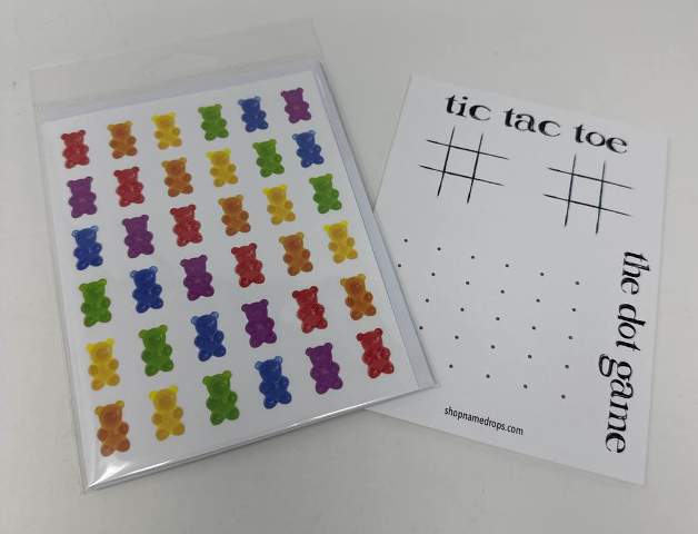 NAMEDROPS FOLDED NOTECARDS-GUMMY BEAR