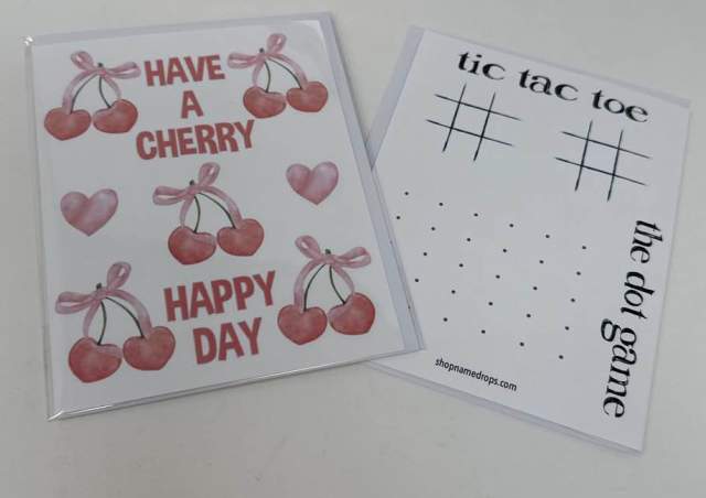 NAMEDROPS FOLDED NOTECARDS-CHERRY MUCH