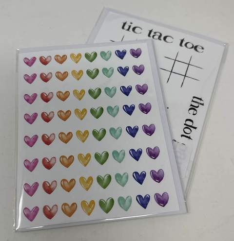 NAMEDROPS FOLDED NOTECARDS-RAINBOW HEARTS