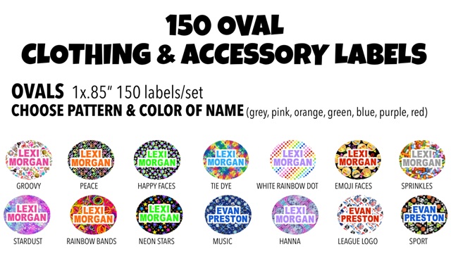 NAMEDROPS CLOTHING & ACCESSORY OVAL LABELS (CUSTOM)
