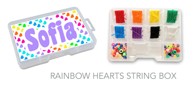 MY STRING BOX (CUSTOM)-RAINBOW HEARTS