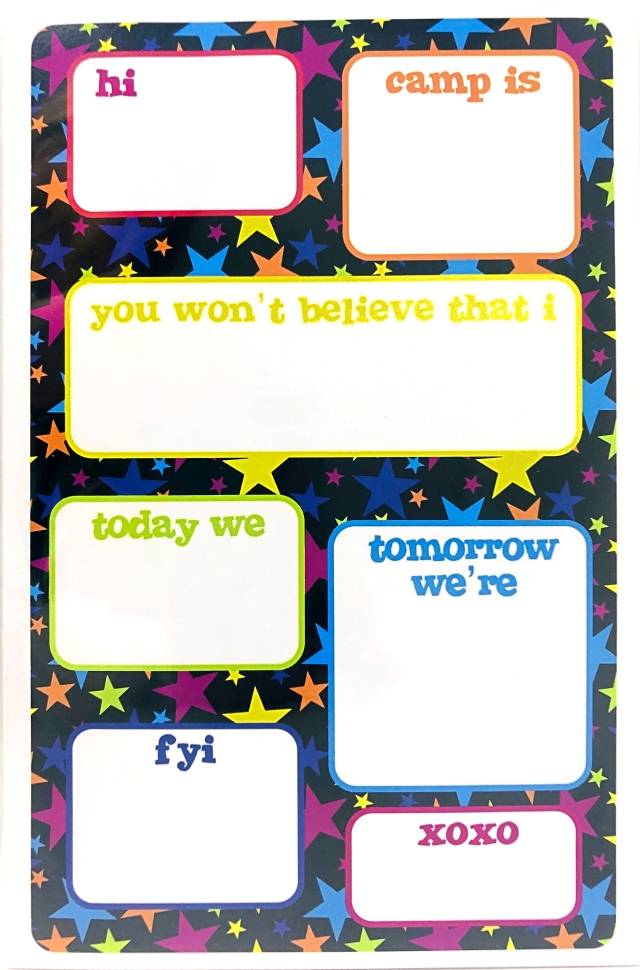 NOTEPADS-FILL IN-NEON STARS (Camp Stationery)