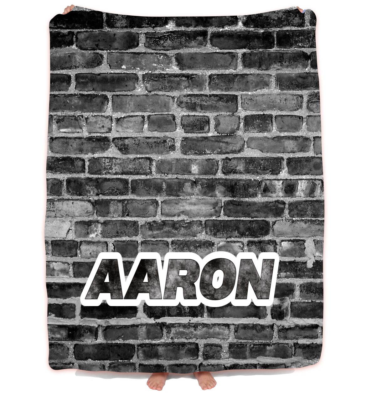 NAMEDROPS PRE DESIGN  CUSTOM BLANKET-BLACK BRICK WALL