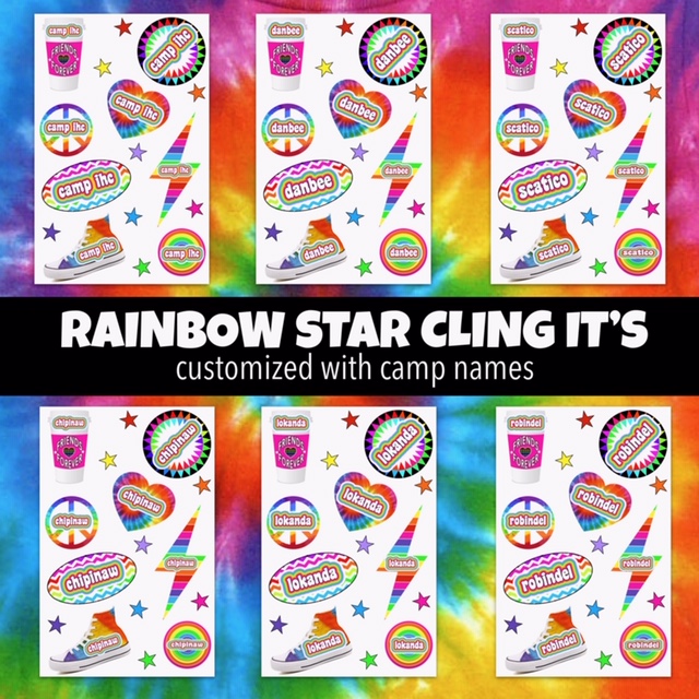 CAMP CLING ITS 5.5 X 8 RAINBOW STARS