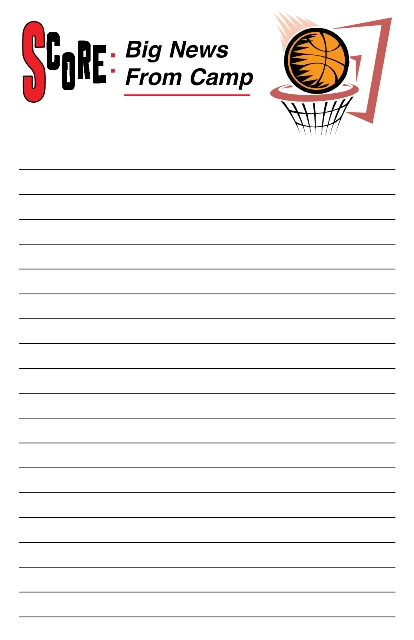 Basketball Memo Pads (Camp Stationery)