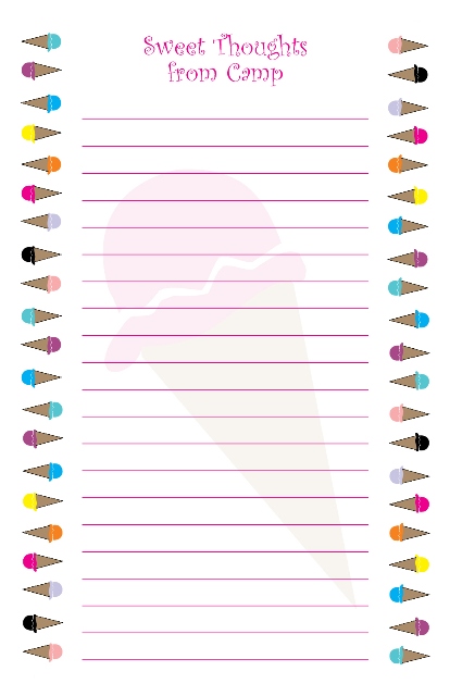 Ice Cream Cone Memo Pads (Camp Stationery)