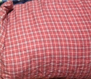 Large Camping Pillow-Red Plaid