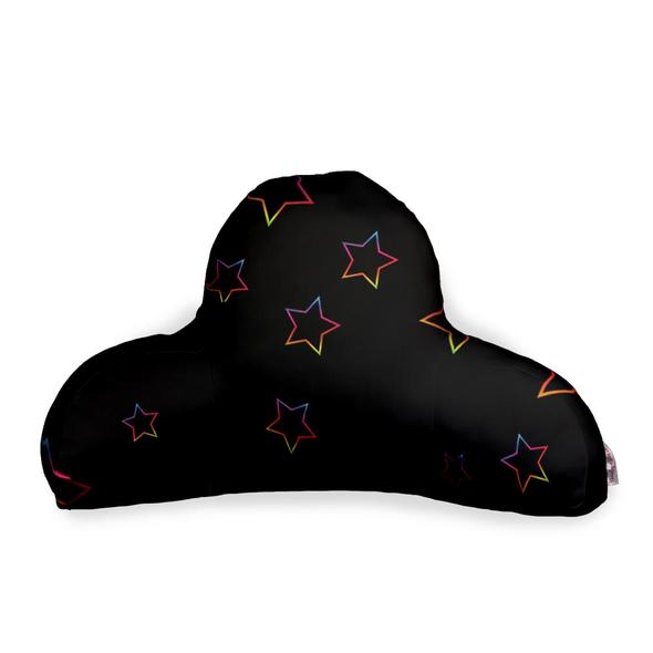 PW Boyfriend Pillow Fuzzy -Black Rainbow Stars