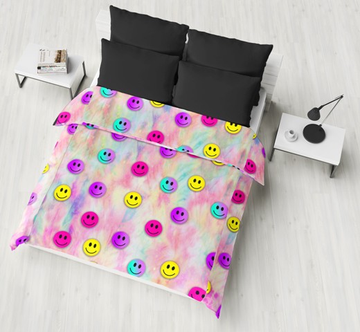 PENELOPE WILDBERRY TWIN COMFORTER-TIE DYE SMILES