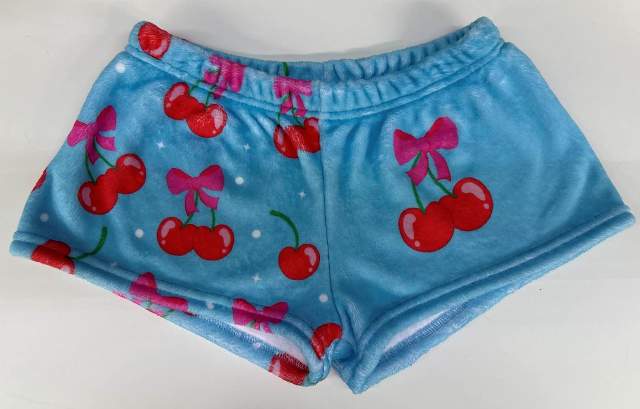PENELOPE WILDBERRY PLUSH SHORTS -CHEERY BOWS