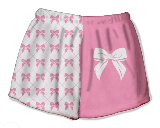 PENELOPE WILDBERRY PLUSH SHORTS -LUXURY BOWS