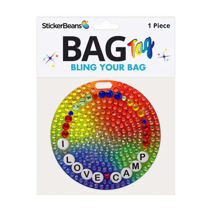 STICKERBEANS BAG TAG-I LOVE CAMP