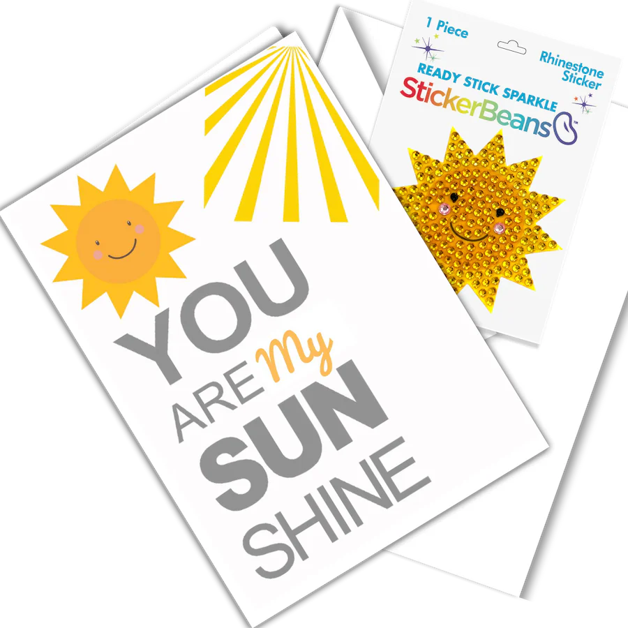 You Are My Sunshine  -StickerBeans Greeting Card/Sticker Combo
