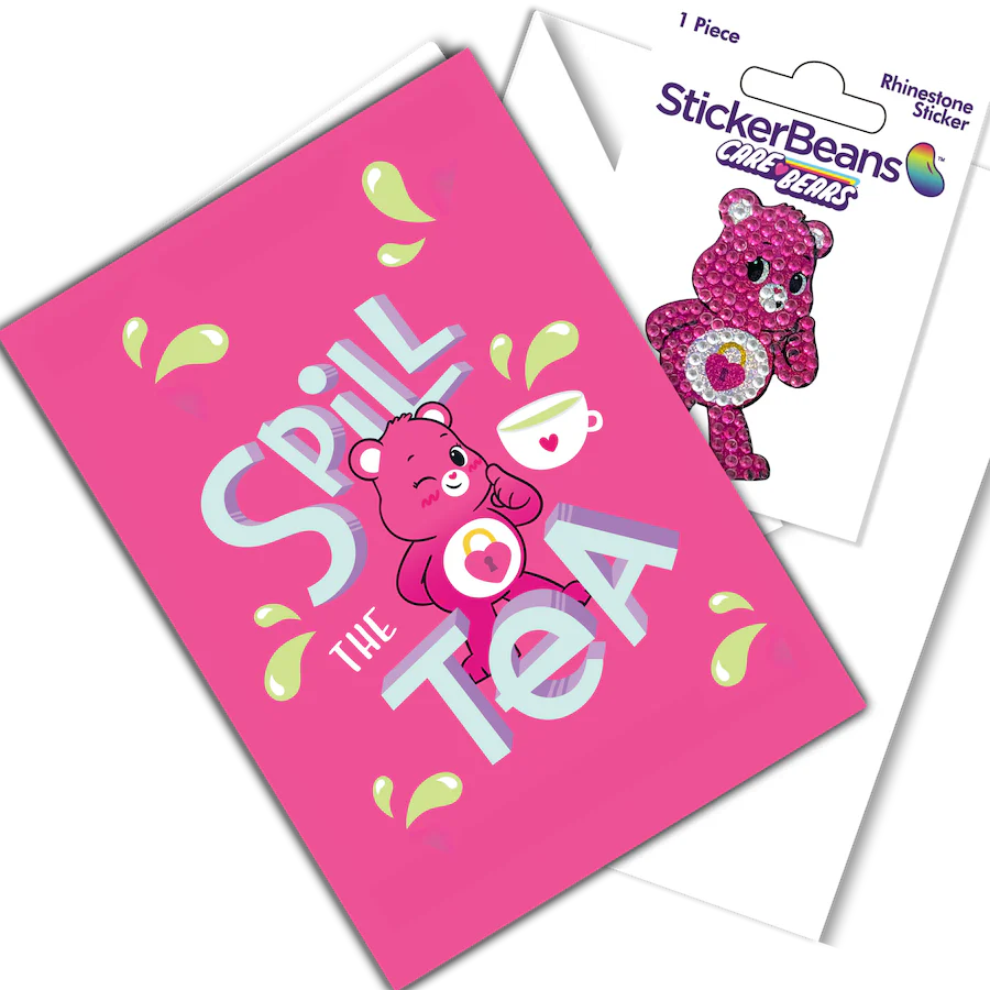 Spill the Tea   -StickerBeans Greeting Card/Sticker Combo