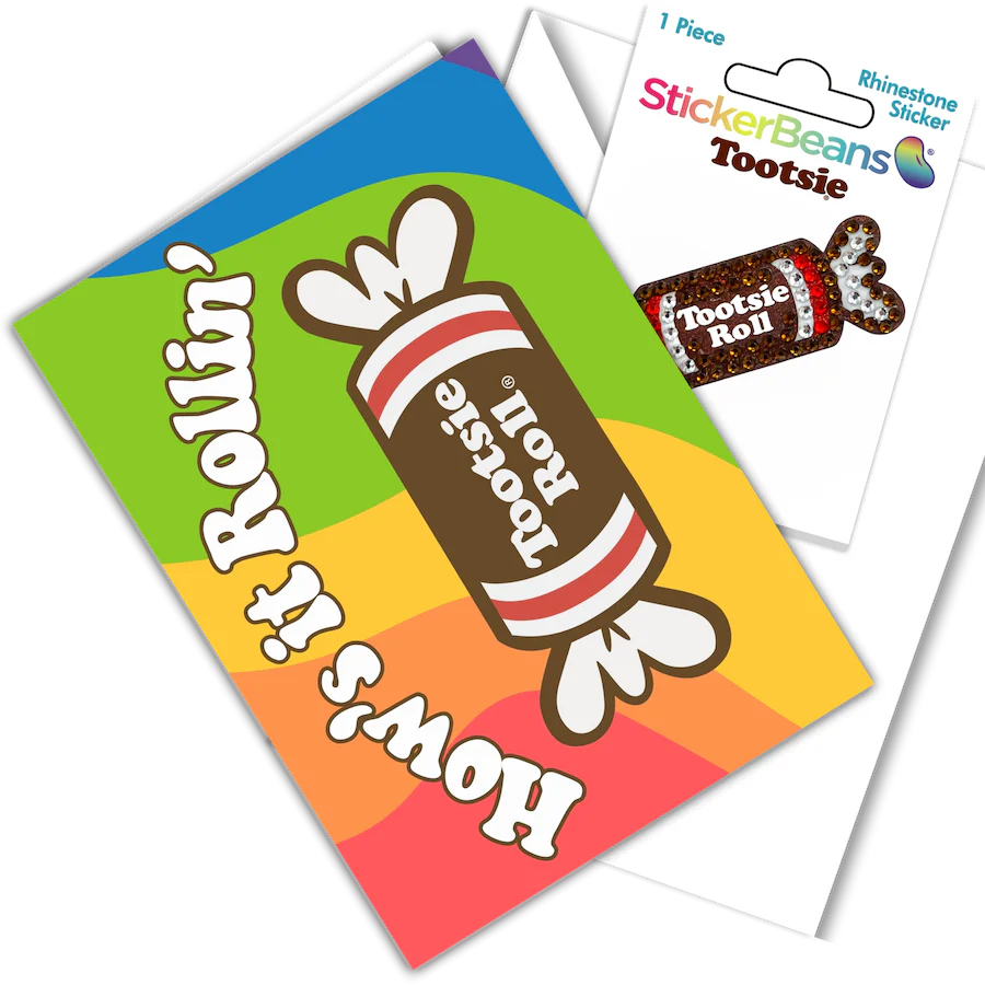 Hows it rolling -StickerBeans Greeting Card/Sticker Combo