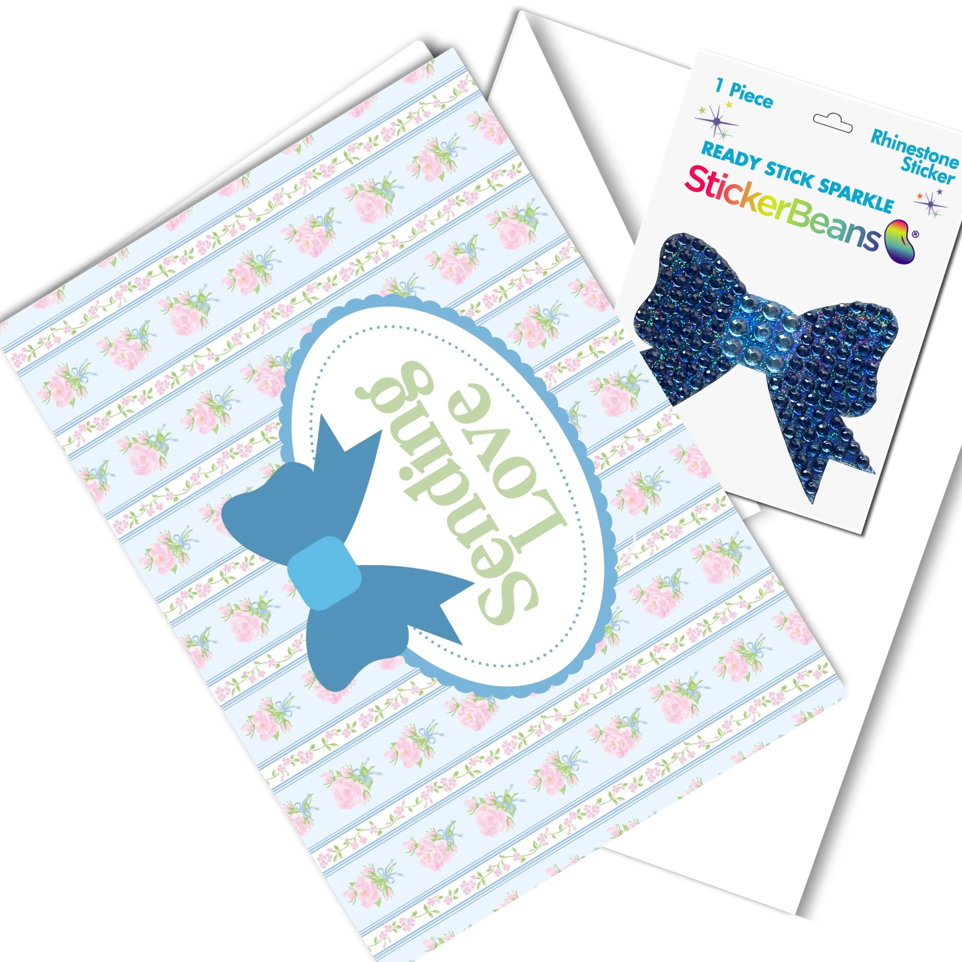 StickerBeans Greeting Card/Sticker Combo-Sending Love