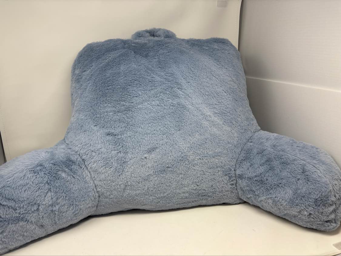 SOLID FUZZY LOUNGE PILLOW-SLATE BLUE
