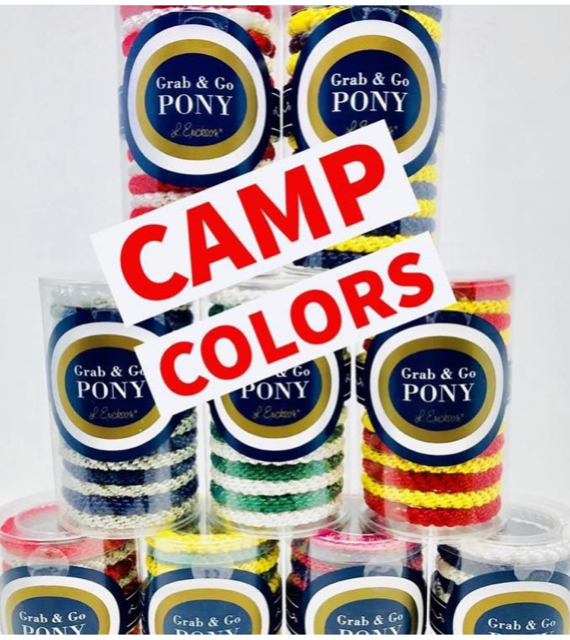L. Erickson Grab N Go Pony Tubes/ Ponytail Holders Color War/Camp/College 15ct
