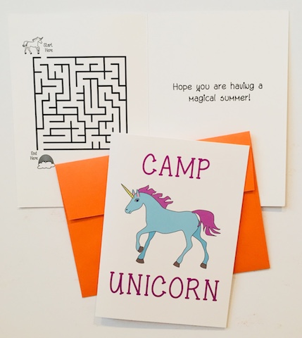 Greeting Card-Camp Unicorn
