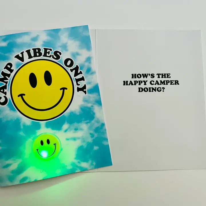 CAMP VIBES GREETING CARD  W/ LED SHOE CHARM