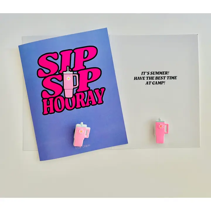 SIP SIP HOORAY-GREETING CARD WITH SHOE CHARM