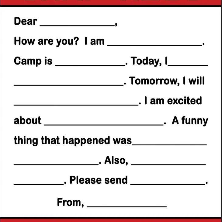MEMO PAD CAMP NEW RED/BLACK FILL IN