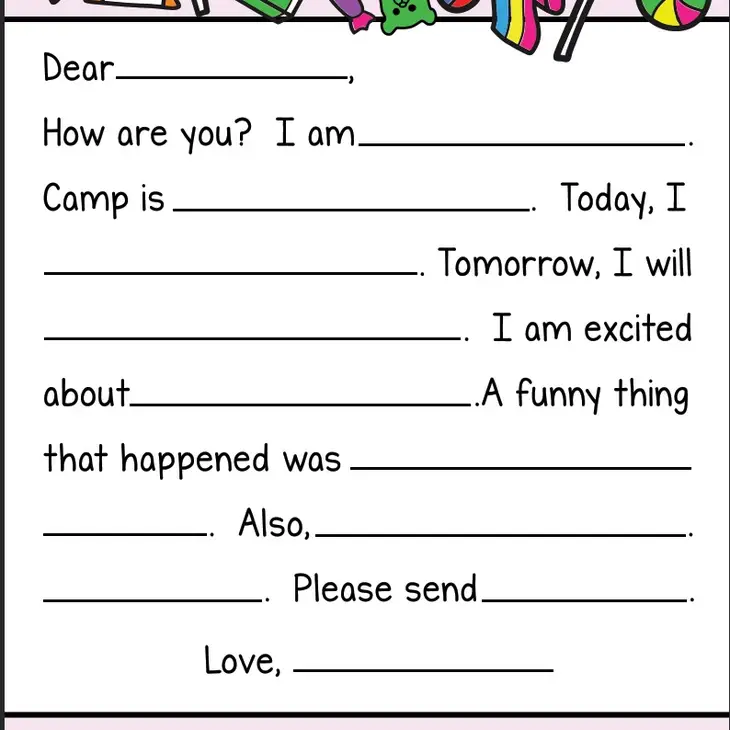 MEMO PAD CAMP IS SWEET FILL IN
