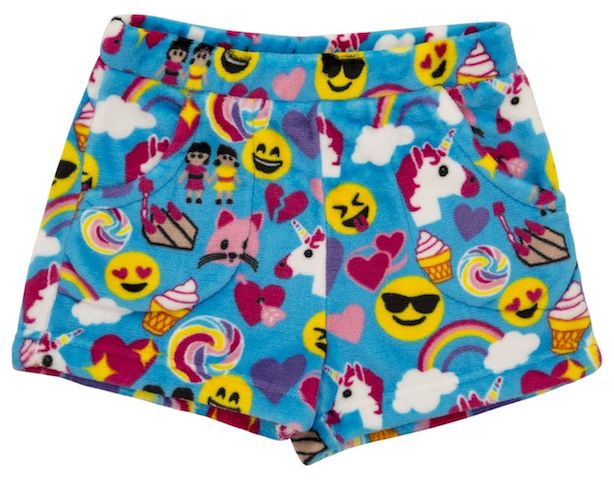 Bunk Junk Emoji Fuzzie Shorts Pink