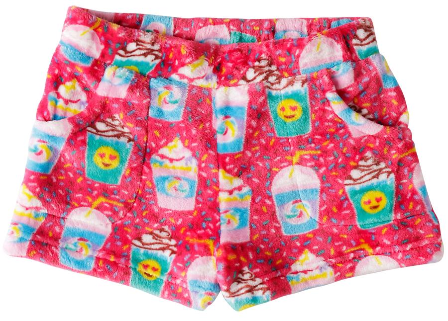 Bunk Junk Emoji Fuzzie Shorts Pink