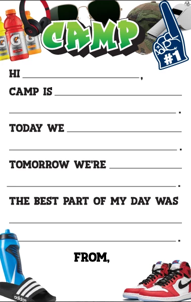 CAMP NOTEPAD-FILL IN-CAMP THINGS (Camp Stationery)